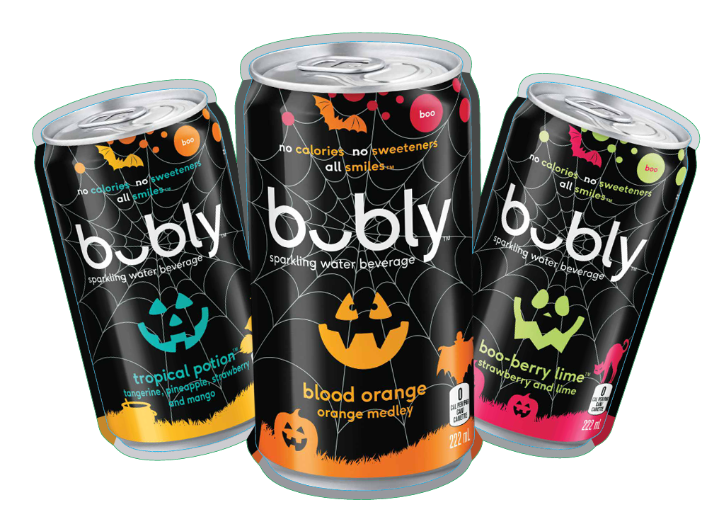 L’eau pétillante bubly lance trois nouvelles saveurs en mini-canettes pour la saison de l’Halloween