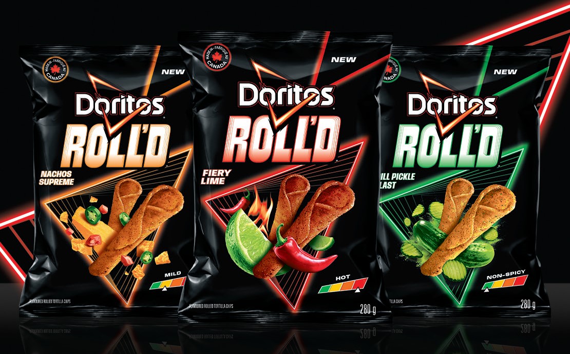 Doritos Roll’d rolled tortilla chips rolls into Canada with three intense flavours and amplified crunch