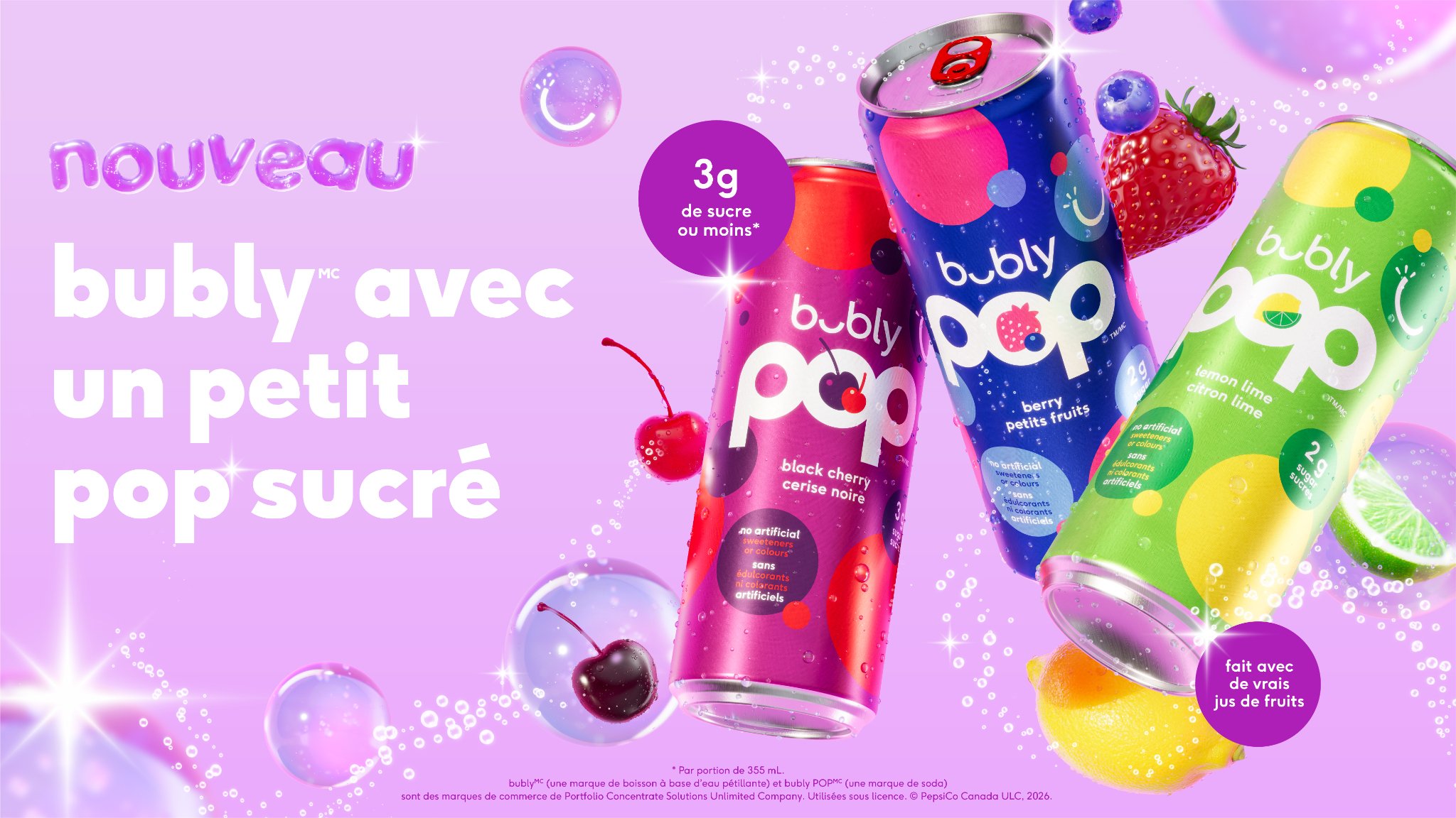 nouveau bubly avec un petit pop sucré