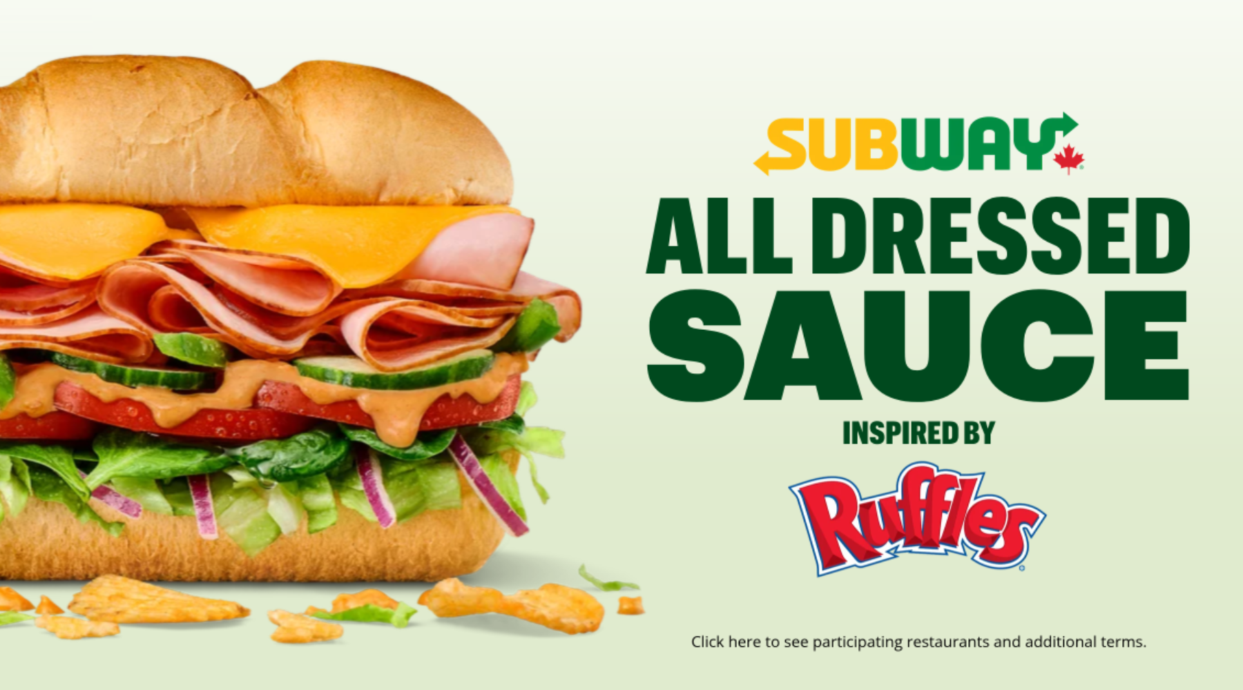 Subway sandwich with All Dressed sauce inspired by Ruffles.