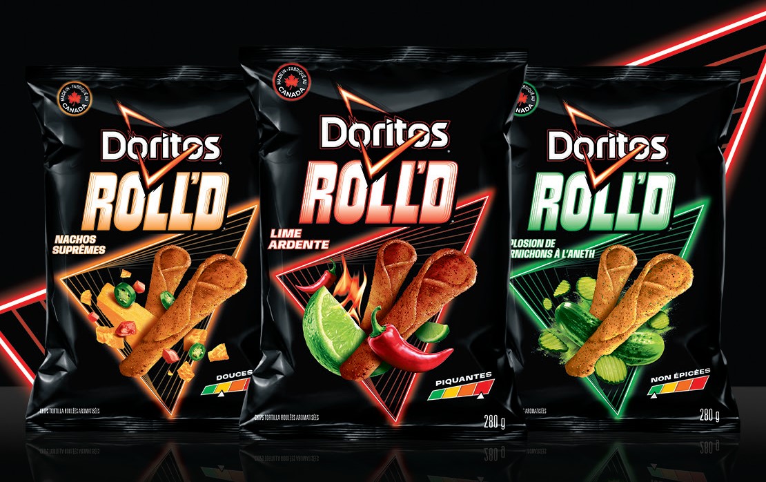 Les chips tortilla roulées Doritos Roll’d sont lancées au Canada avec trois saveurs intenses et un croquant amplifié [